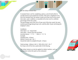 Wage incentive plans