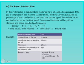 Wage incentive plans