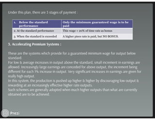 Wage incentive plans