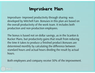 Wage incentive plans