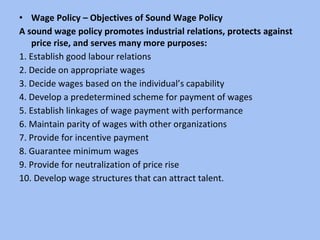 Wage policy