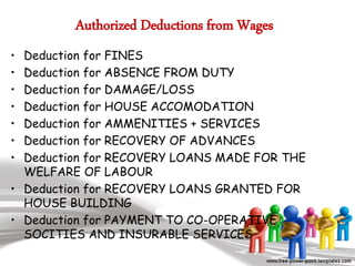Operatives Wages Register WAGES ACT | PPT