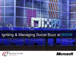 Igniting & Managing Social Buzz at  MIX09 