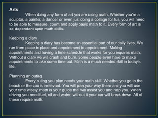 The Use of Mathematics in Everyday Life | Our Everyday Life | PPSX