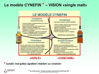 © Tous droits réservés – Charlotte Goudreault, Claude Emond et Quali-Scope, 2019
Interdiction de reproduire sans la permission écrite des auteurs
Le modèle CYNEFIN * – VISION «single malt»
* Cynefin: mot gallois signifiant «habitat» ou «endroit»
 