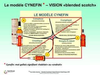 © Tous droits réservés – Charlotte Goudreault, Claude Emond et Quali-Scope, 2019
Interdiction de reproduire sans la permission écrite des auteurs
Le modèle CYNEFIN * – VISION «blended scotch»
* Cynefin: mot gallois signifiant «habitat» ou «endroit»
 