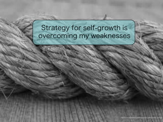 Strategy for self-growth is 
overcoming my weaknesses 
http://www.getknotted.co.uk/images/price_gallery/manila_rope.jpg 
 