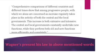 Wagner's present his law in above mentioned words
 