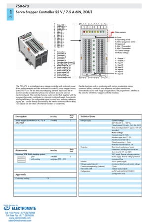 ELECTROMATE
Toll Free Phone (877) SERVO98
Toll Free Fax (877) SERV099
www.electromate.com
sales@electromate.com
Sold & Serviced By:
 