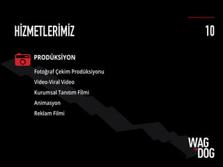 PRODÜKSİYON
Fotoğraf Çekim Prodüksiyonu
Video-Viral Video
Kurumsal Tanıtım Fİlmi
Animasyon
Reklam Filmi
HİZMETLERİMİZ 10
 