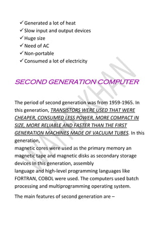 Generation of computer | PDF | Consumer Electronics | Technology ...