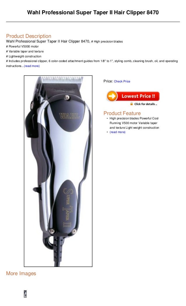 Wahl Professional Super Taper Ii Hair Clipper 8470