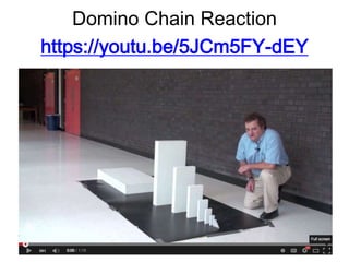Domino Chain Reaction
https://youtu.be/5JCm5FY-dEY
 
