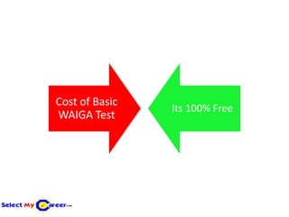 Cost of Basic
                Its 100% Free
WAIGA Test
 