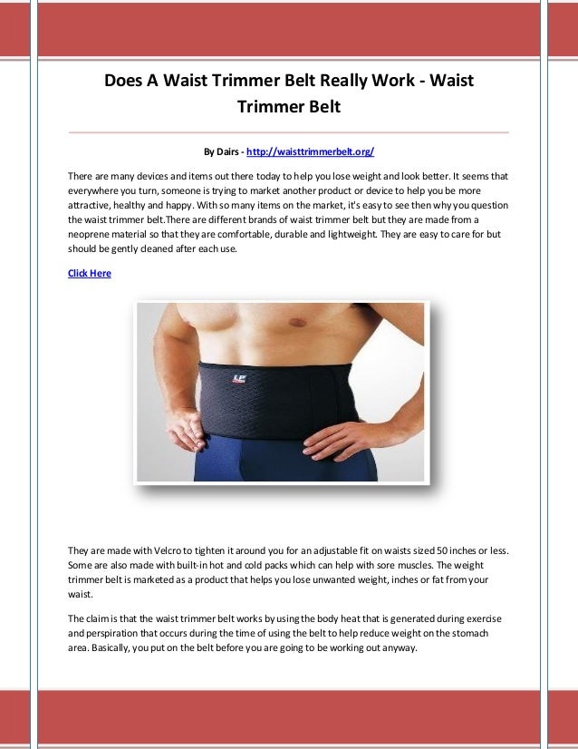 Waist trimmer belt