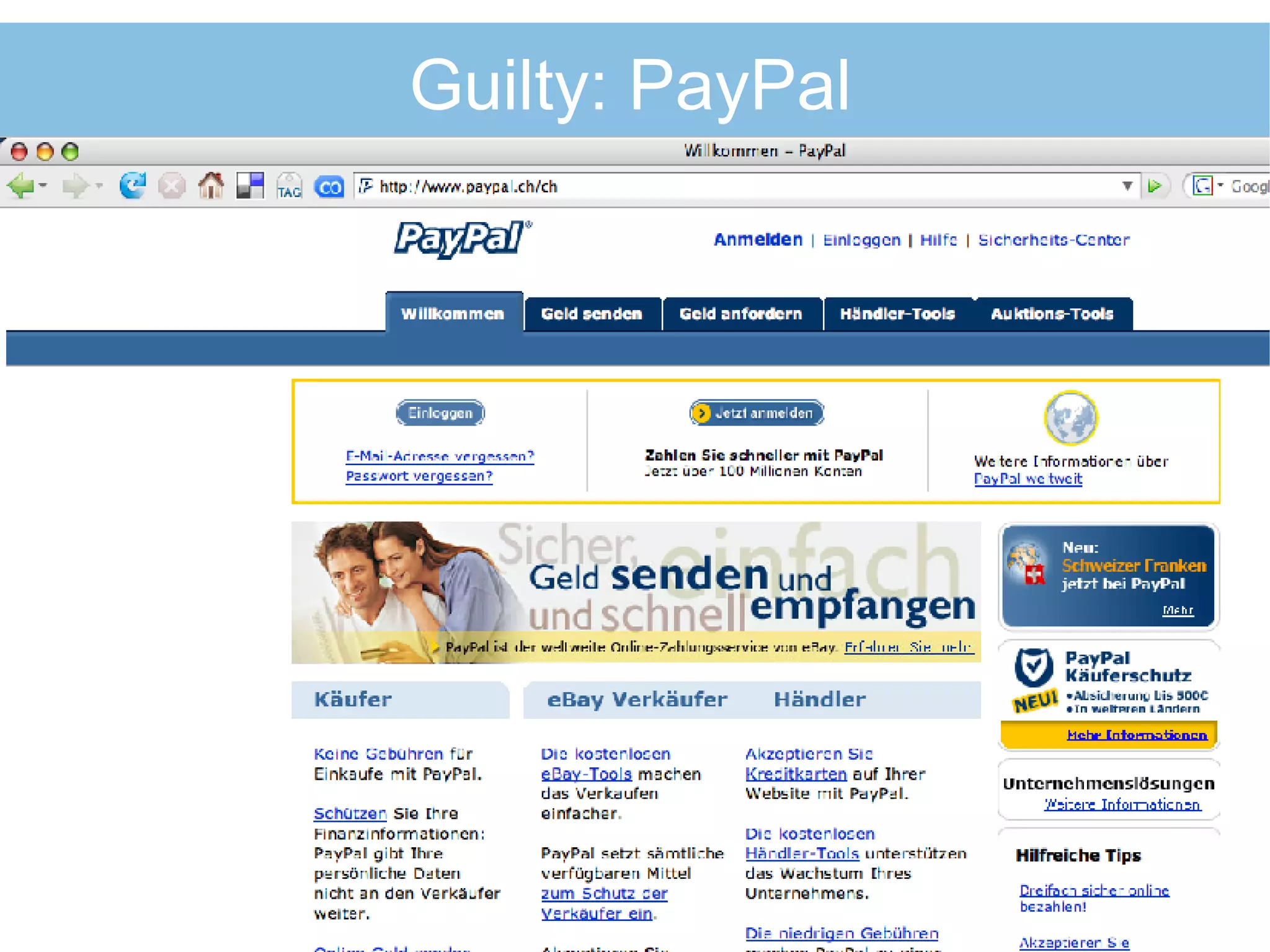 Guilty: PayPal 