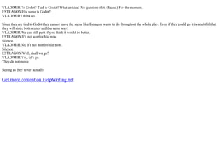 Waiting For Godot | PDF