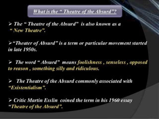 Waiting for Godot- Absurd Play