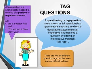 Tag Staement Example English Language Proficiency 1 (Waj3022) | PPTX | Sports