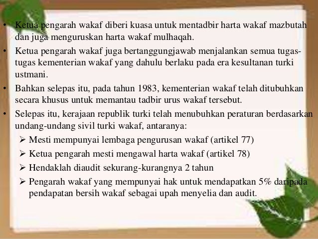 Wakaf Di Zaman Turki