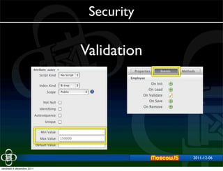 Security

                           Validation




                                        2011-12-06
                                            2011-11-29


vendredi 9 décembre 2011
 