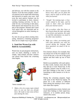 Wake 'Em Up! 7 Tips for Interactive E-Learning | PDF
