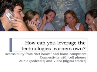 Think!What are the engagement factors that drive the use of social networks and how can we incorporate those factors into ePortfolios?
