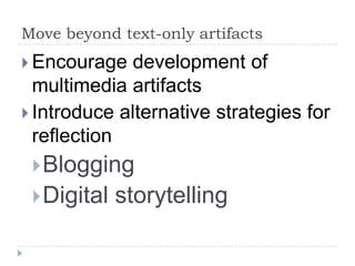 Goal: Balance in Electronic PortfoliosPurposeAccountability/Compliance(Institution-Centered)Improvement(Student-Centered)(Or Course-Centered)Along a Continuum????Opportunity Cost