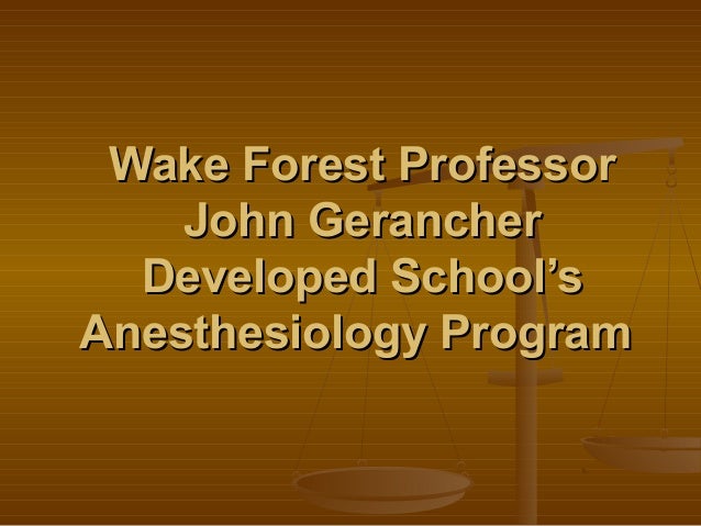 wake forest anesthesiology
