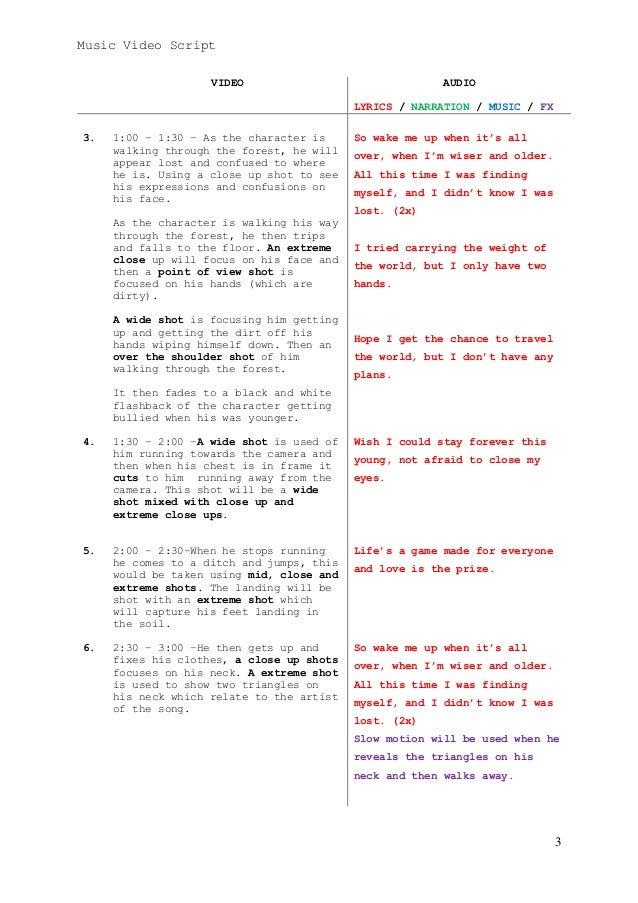 music video script