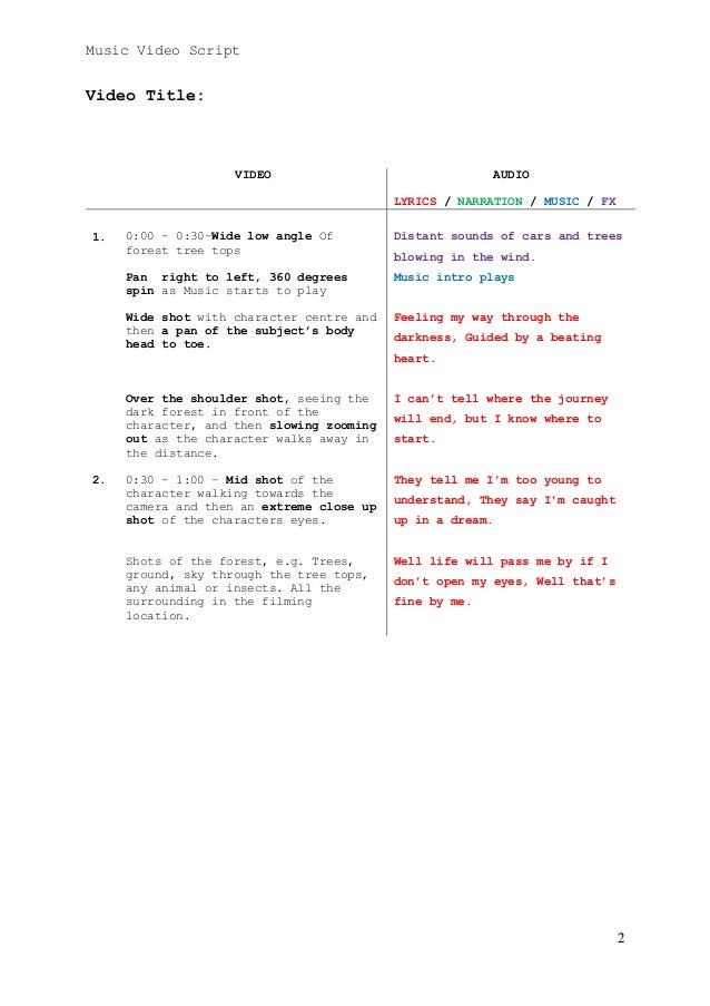 music video script