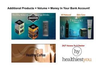 Additional Products = Volume = Money In Your Bank Account!

24/7 Access To A Doctor

 