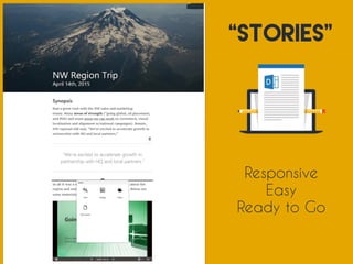 “Stories”
Responsive
Easy
Ready to Go
 