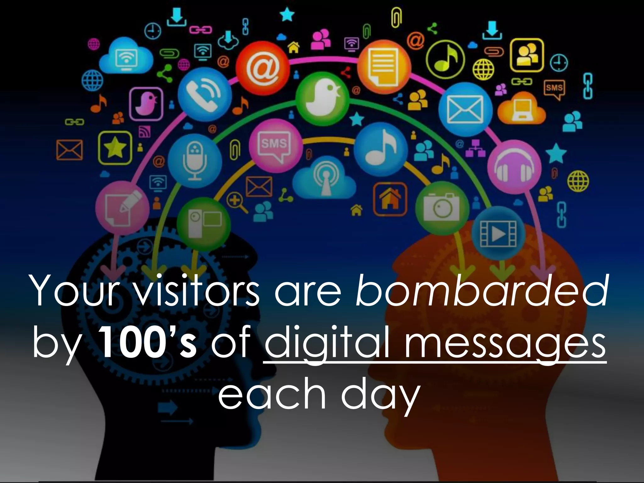 Your visitors are bombarded
by 100’s of digital messages
each day
 