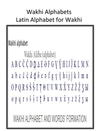 Wakhi Alphabets
Latin Alphabet for Wakhi
 