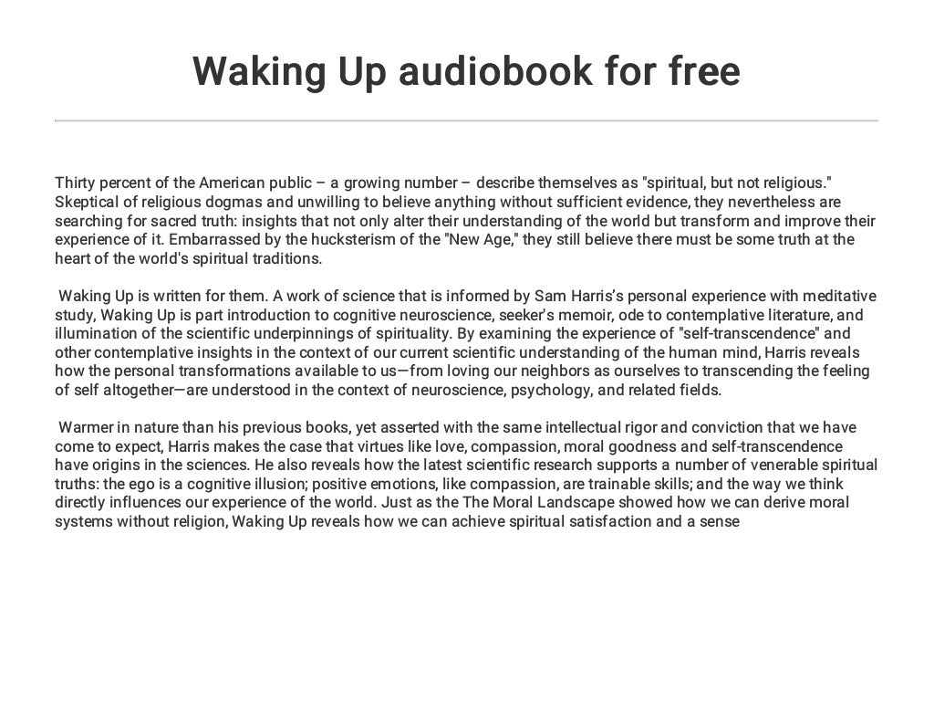 Waking Up audiobook for free