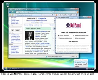 Ieder lid van NetPanel zou een gepersonaliseerde tracker kunnen krijgen, wat er zo uit ziet.
 