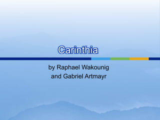 by Raphael Wakounig and Gabriel Artmayr Carinthia 