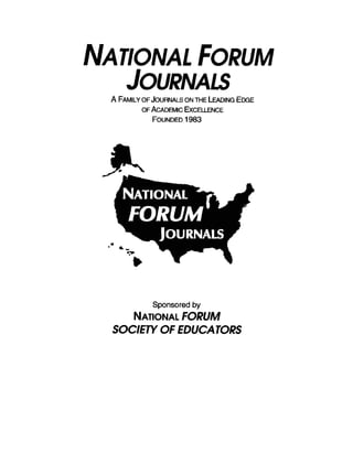 National FORUM of Multicultural Issues Journal, National FORUM Journals - Dr. Donald Collins, Invited Guest Editor - National FORUM Journals