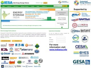 Supported by 
For more 
information visit: 
www.indiaesa.info 
 