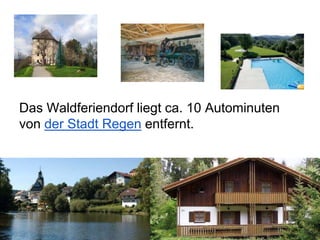 Das Waldferiendorf liegt ca. 10 Autominuten
von der Stadt Regen entfernt.
 