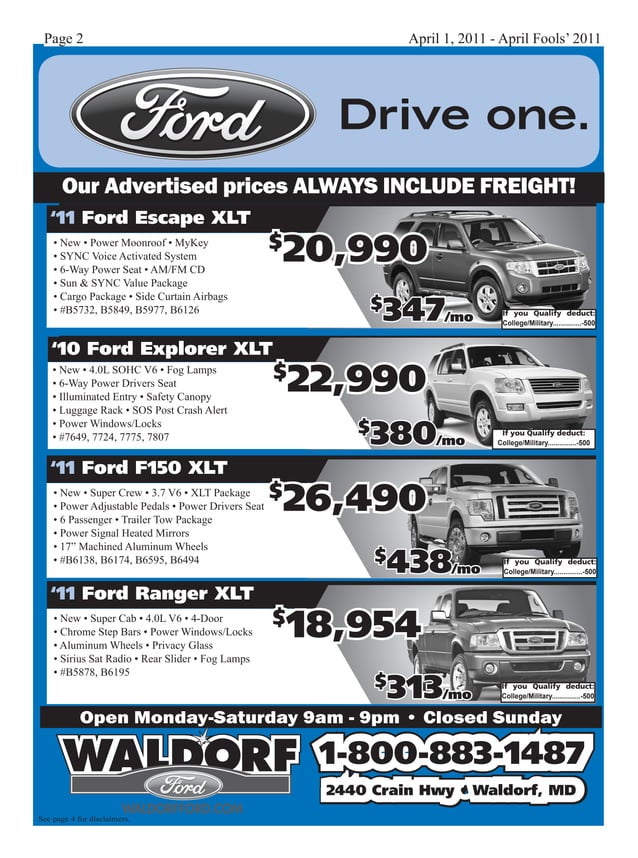 Waldorf Ford advertising catalog PDF