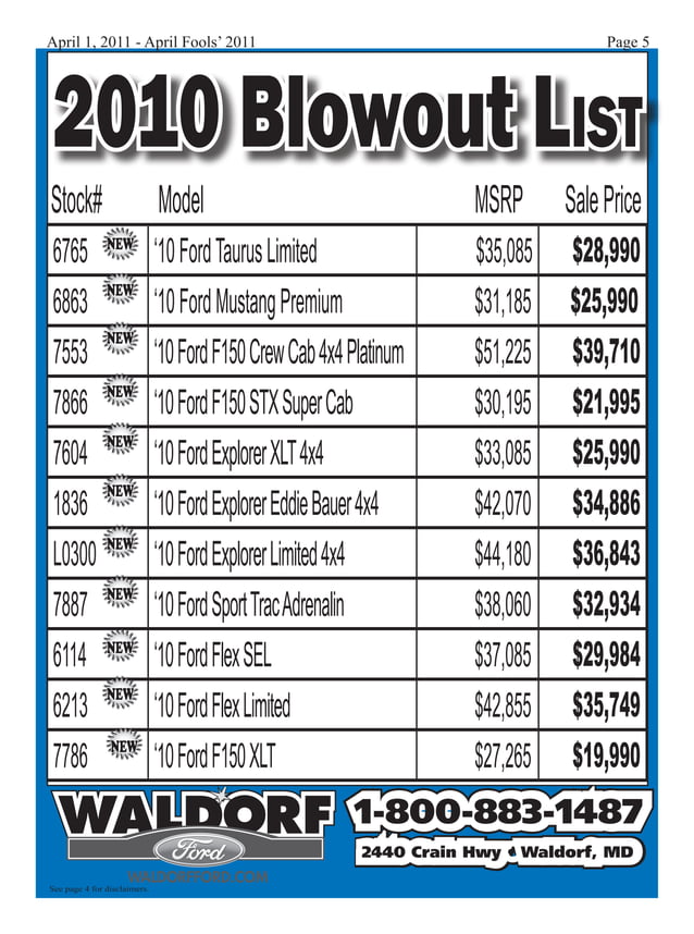 Waldorf Ford advertising catalog PDF