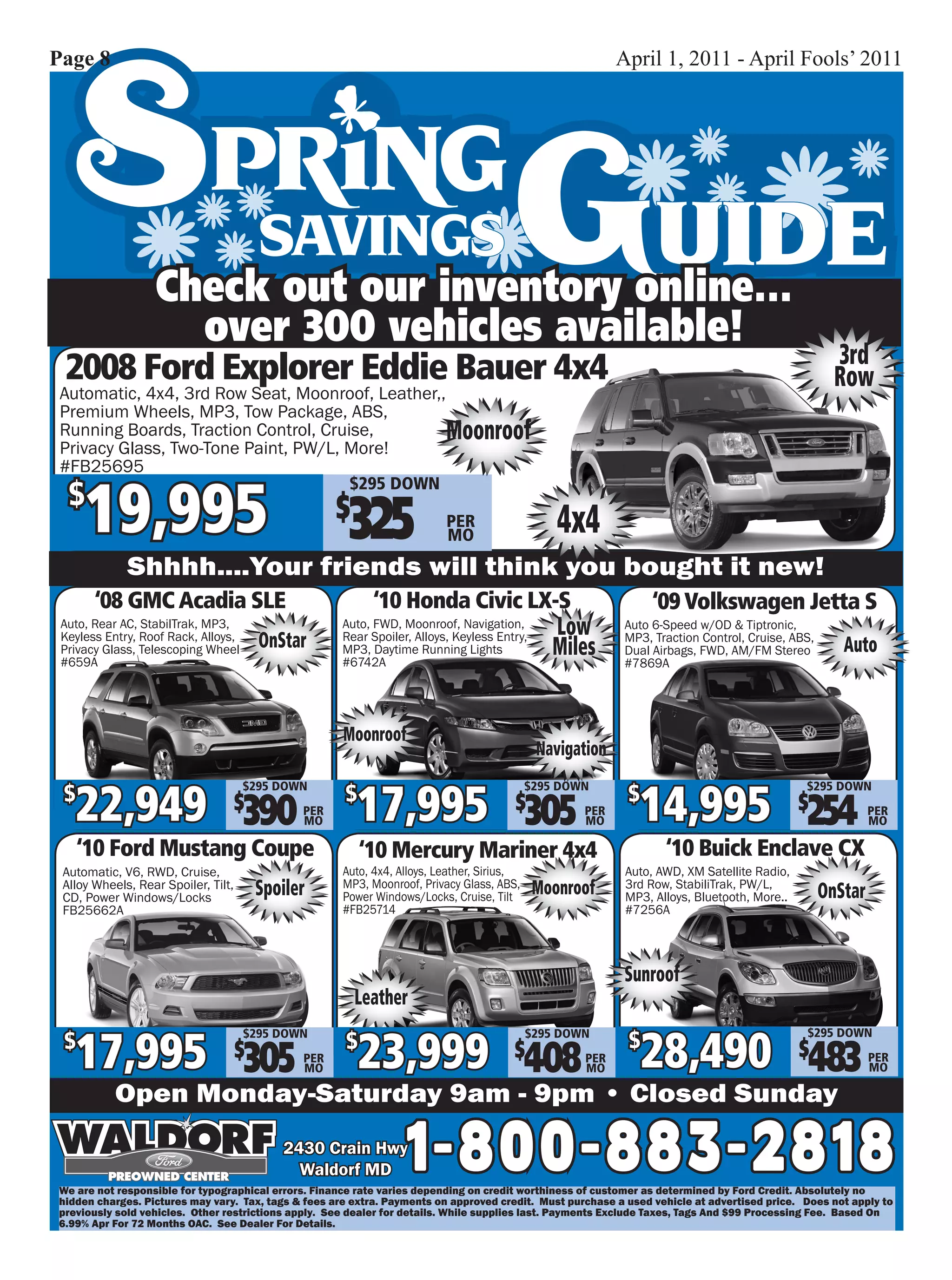 Waldorf Ford Preowned vehicle catalog PDF