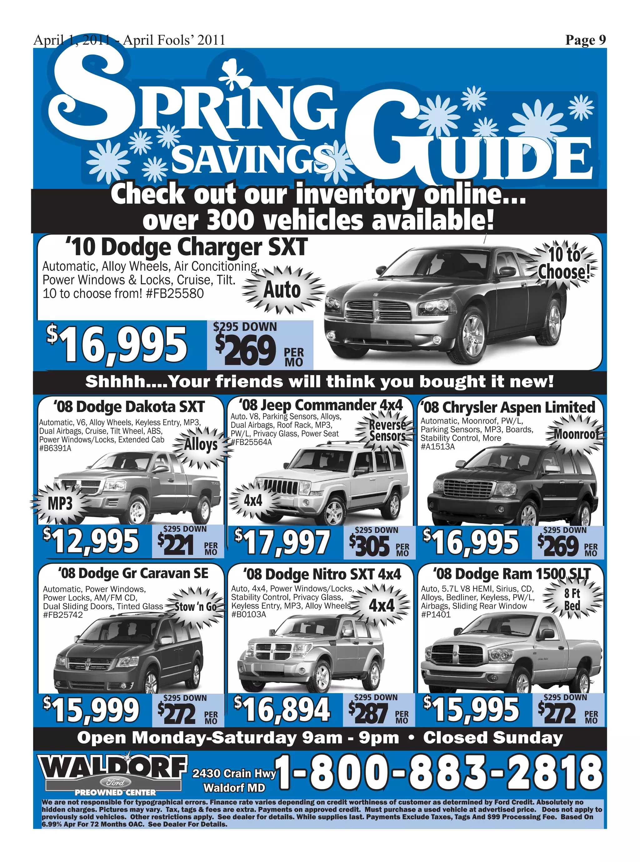 Waldorf Ford Preowned vehicle catalog PDF