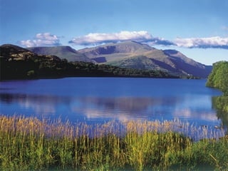 Climate
• winters are damp, mild and quite windy
• summers are pleasant with frequent partly-cloudy
days
• can be rainy, especially in fall and the early winter
months
• conditions can change quickly along the western
coast and in the high mountains of the northwest
• Wettest spot – an average of 4,473 millimetres rain a
year at Crib Goch in Snowdonia, Gwynedd
 