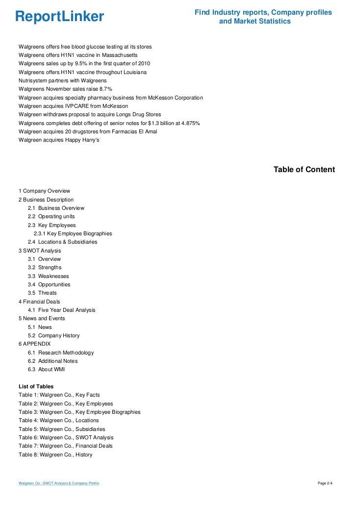 Overview of walgreens corporation essay example 07 picture