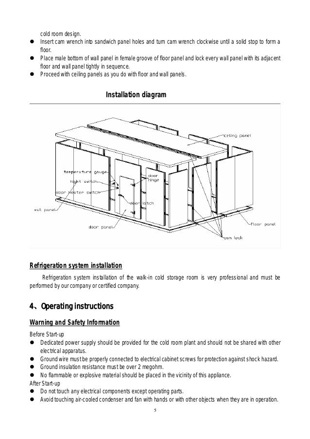 Walk In Cooler Freezer Cold Room Plant Refrigerated Cold