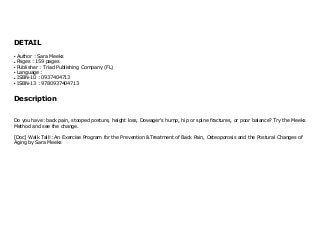 [Doc] Walk Tall!: An Exercise Program for the Prevention &amp; Treatment of ...