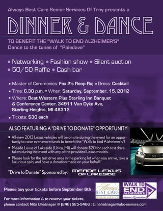 Meade Lexus of Lakeside Sponsors Drive to End Alzheimer's